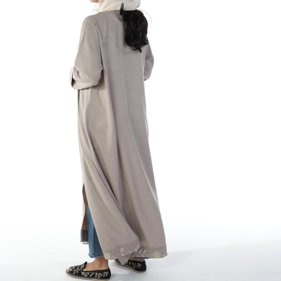 عباية كتان بحريني بيج