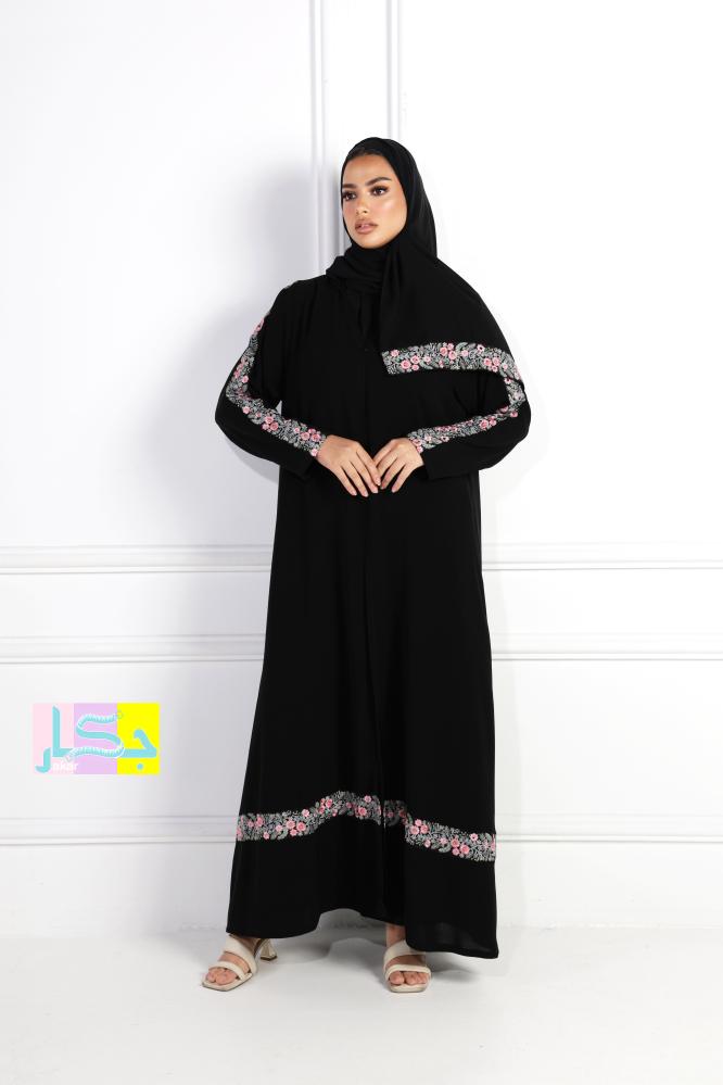 Abaya crepe with flower