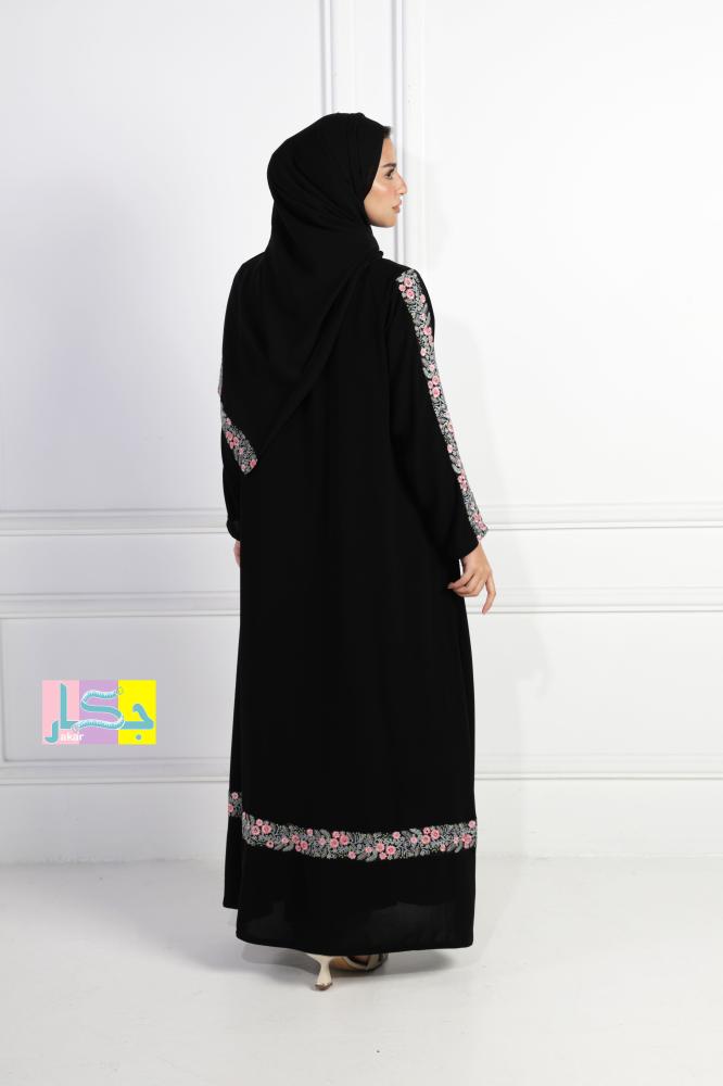 Abaya crepe with flower