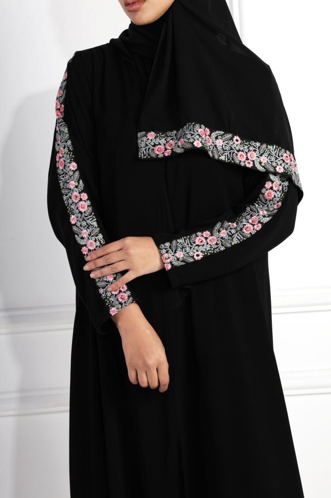 Abaya crepe with flower
