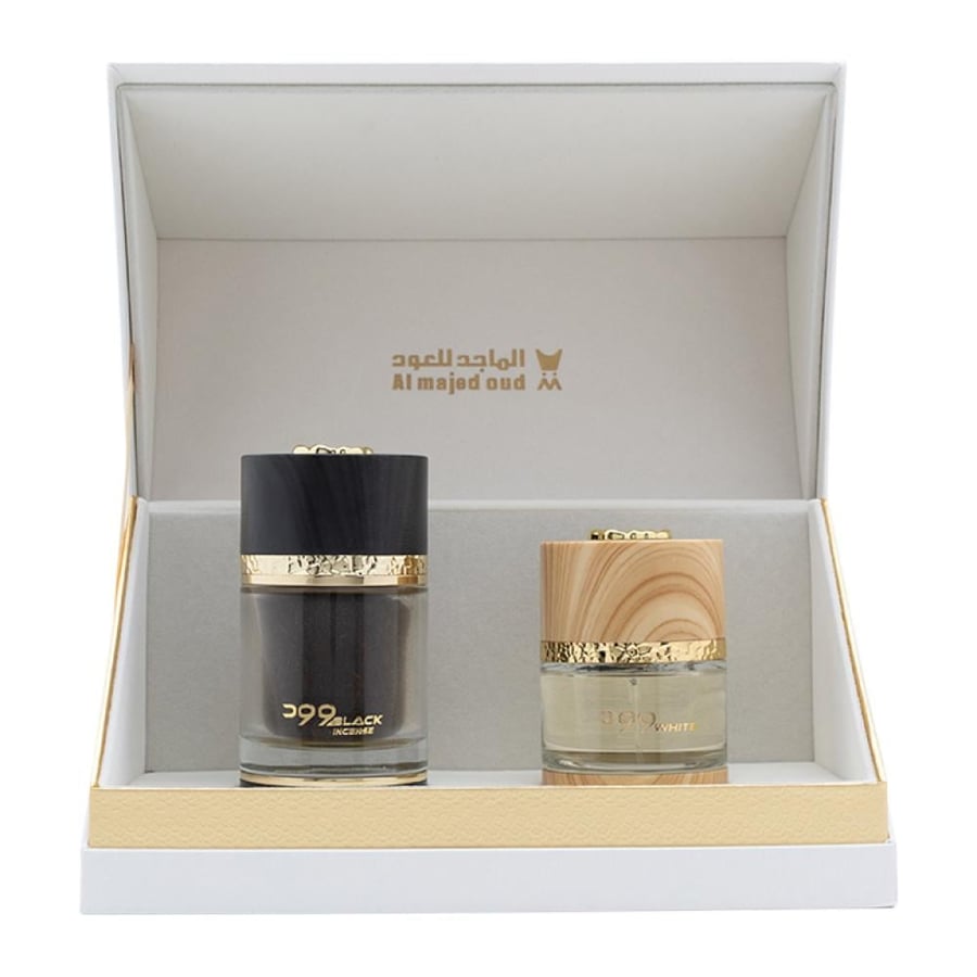 مجموعة عطر وود وايت 75 مل و دخون وود بلاك إنسنس - 45 جم