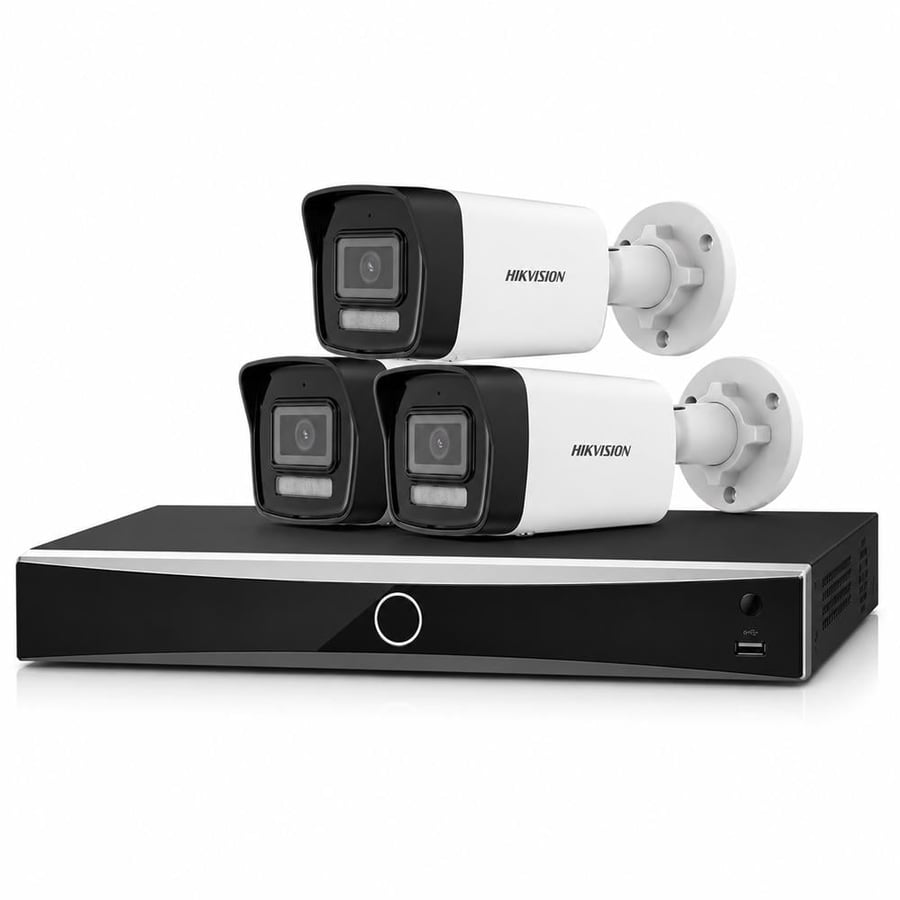 بكج 3 كاميرا خارجية 6 ميجا اي بي هيكفيجن رؤية ليلية 30 متر Kit 6MP Smart Hybrid Light HIKVISION