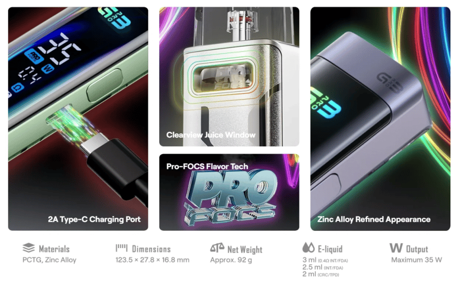جهاز كاليبرن جي 3 برو ببطارية 1000 مللي أمبير من Uwell Uwell Caliburn G3 Pro Pod Kit