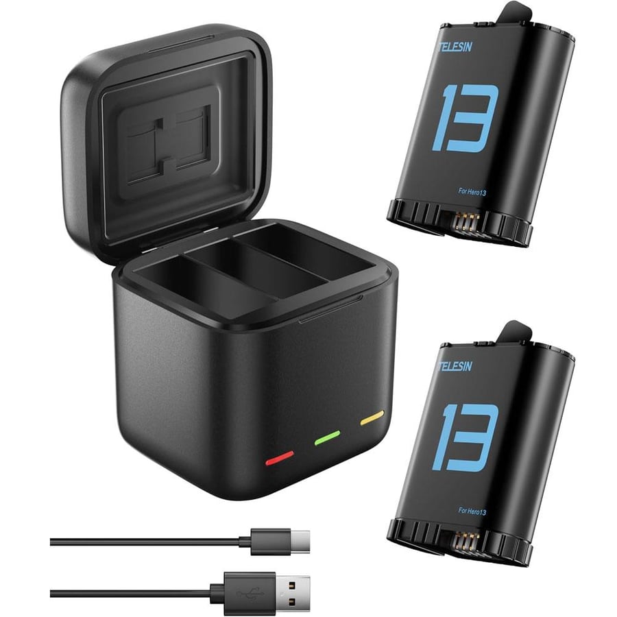 TELESIN Charger Box + 2 Batteries Set for GoPro HERO13