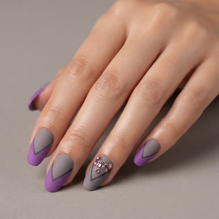 Purple Glam Nails