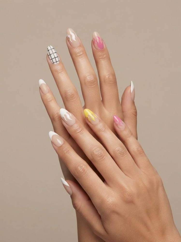 Pastel Summer Swirl Nails