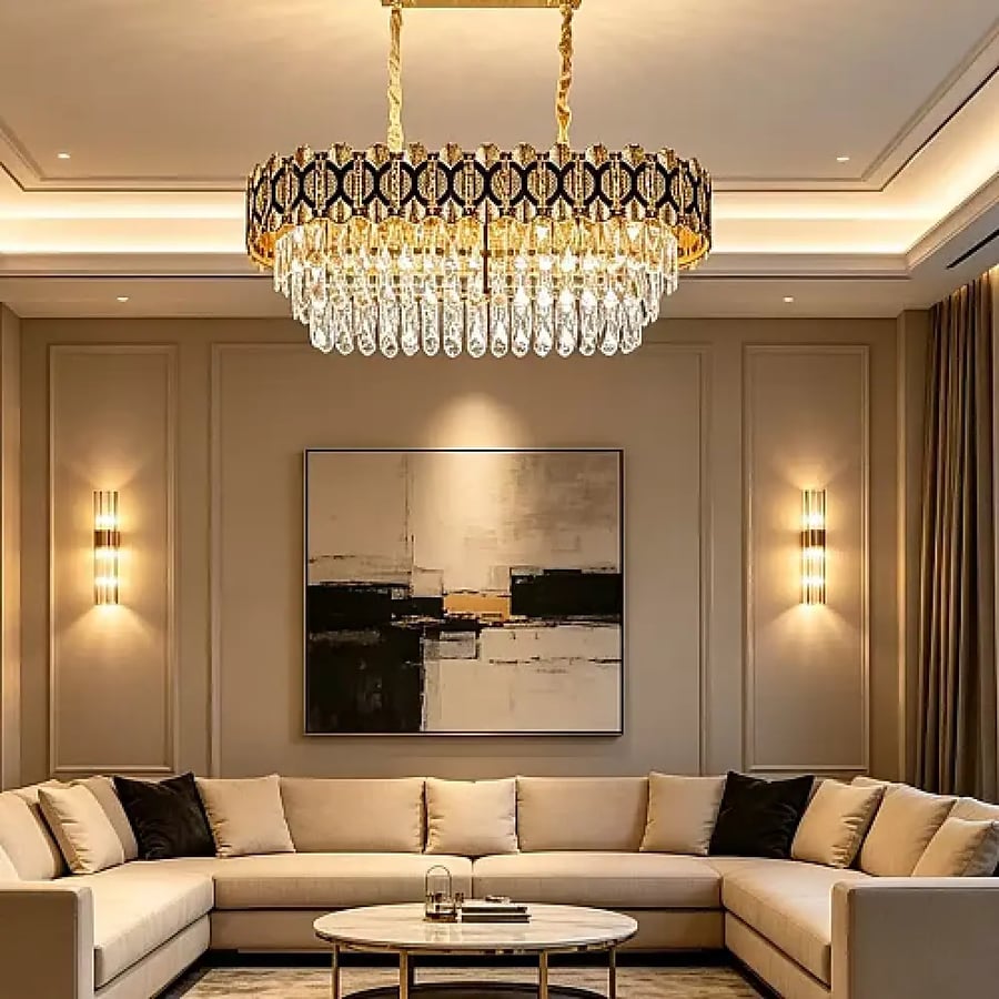 نجفة ذهبية E14 بـ10 لمبات | تصميم مودرن للسقف