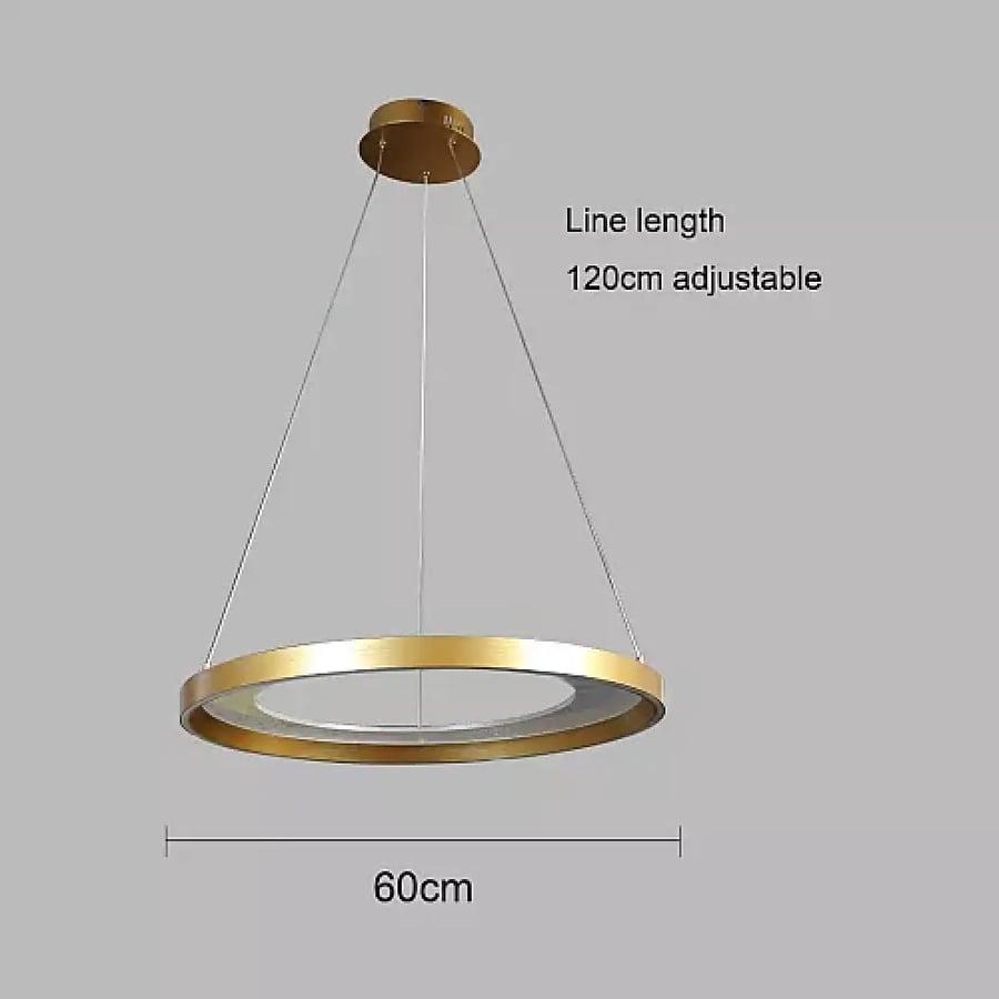 علاقي ذهبي مودرن LED 75 واط بقطر 60 سم وثلاث درجات إضاءة