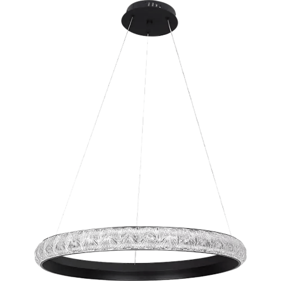 علاقي أسود مودرن LED 95 واط بقطر 80 سم وثلاث درجات إضاءة