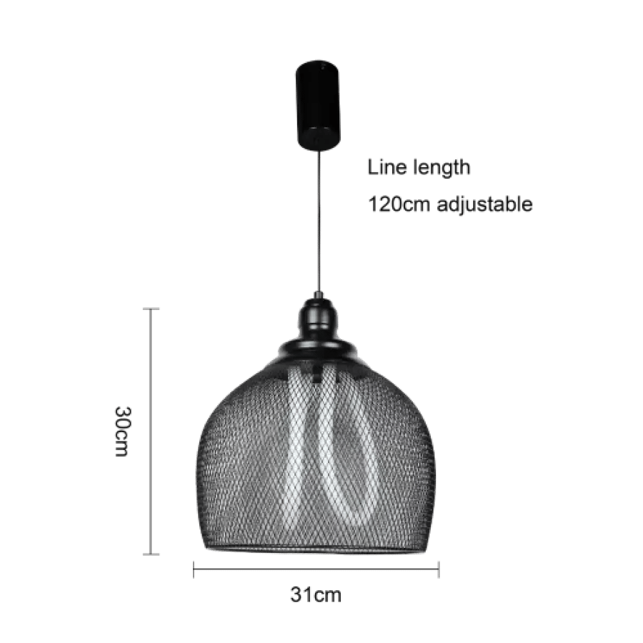 علاقي أسود مودرن LED 25 واط بإضاءة صفراء ومقاس 300×310