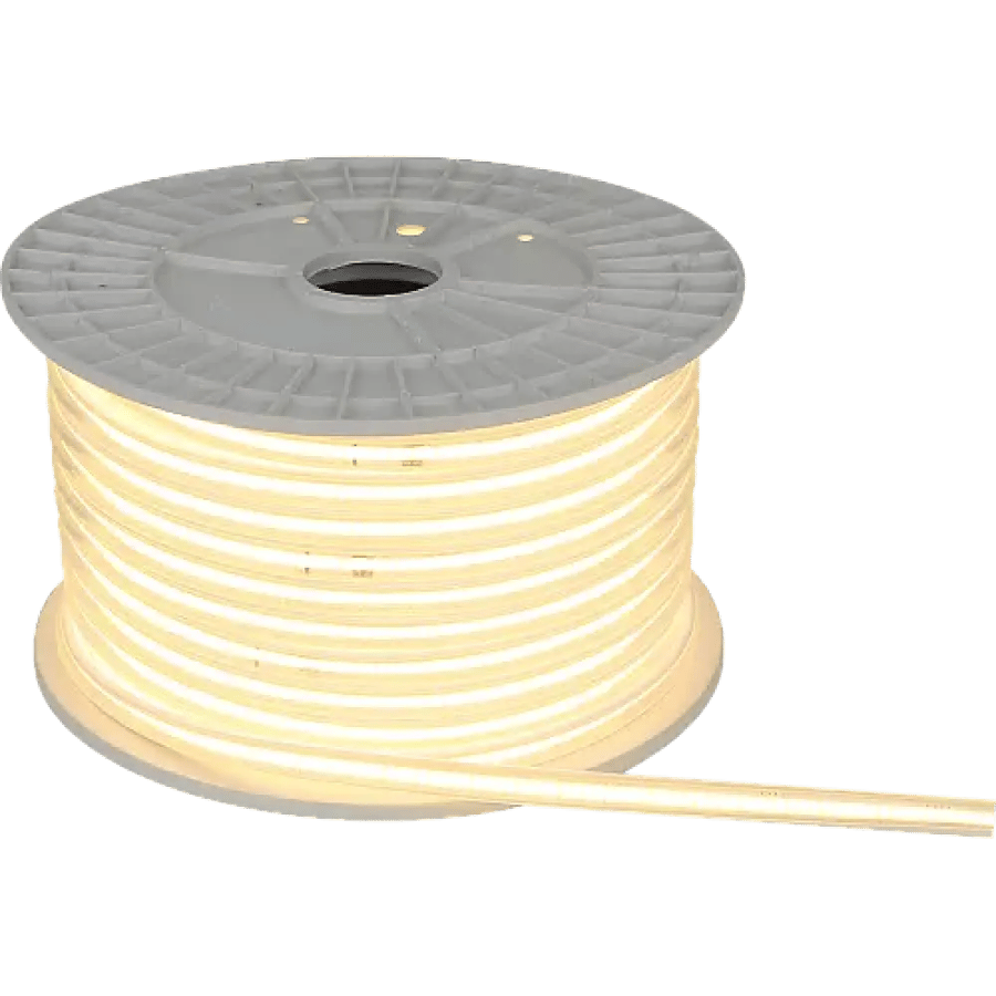 شريط LED COB أصفر 50 متر | 288 شريحة للمتر بغطاء شفاف 3000K توفل