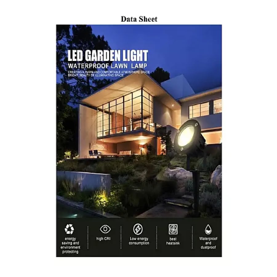 كشاف حدائق غرس أرضي LED 10 واط | إضاءة صفراء دافئة 3000K