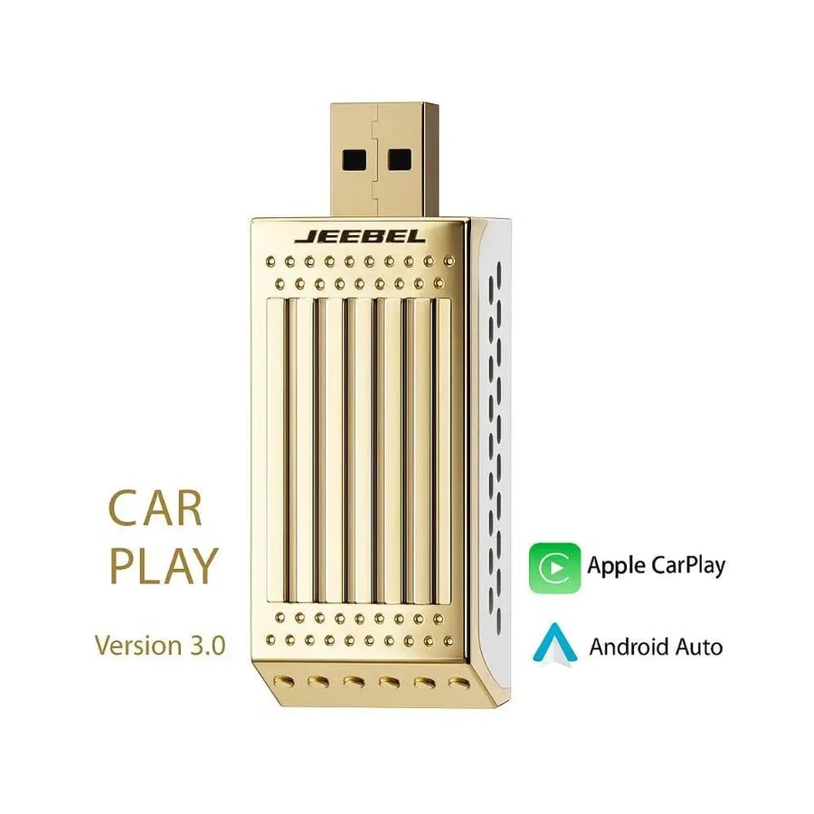 كاربلاي برو الذهبي للسيارة: محول Apple CarPlay و Android Auto اللاسلكي الذكي JEEBEL