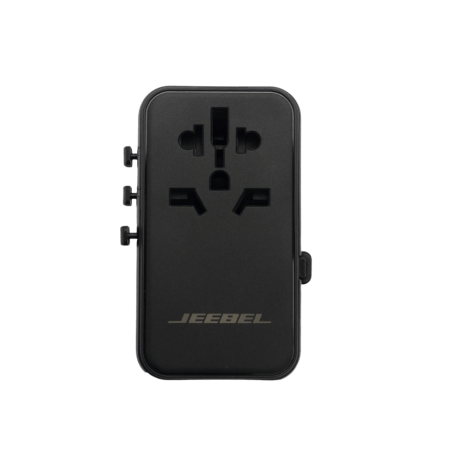 فيش دولي ذكي  65 واط - كابل مدمج تايب سي + 2 منافذ USB-C و2 منافذ USB-A شحن سريع بتقنية JEEBEL-GAN
