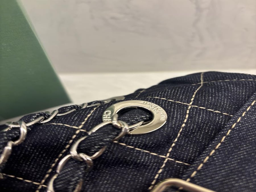 chanel vintage denim dark blue bag 42x32cm
