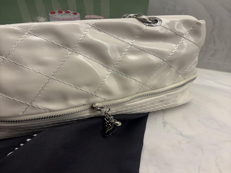 chanel vintage expandable Ligne flap shoulder bag 35*23cm