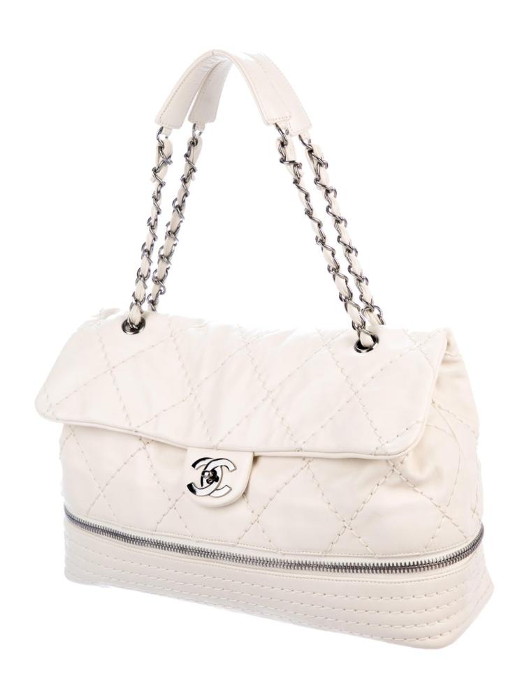 chanel vintage expandable Ligne flap shoulder bag 35*23cm