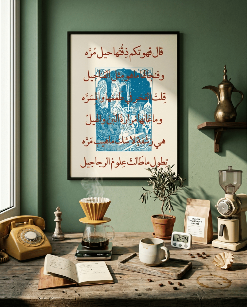 قهوتكم — A3 مع إطار