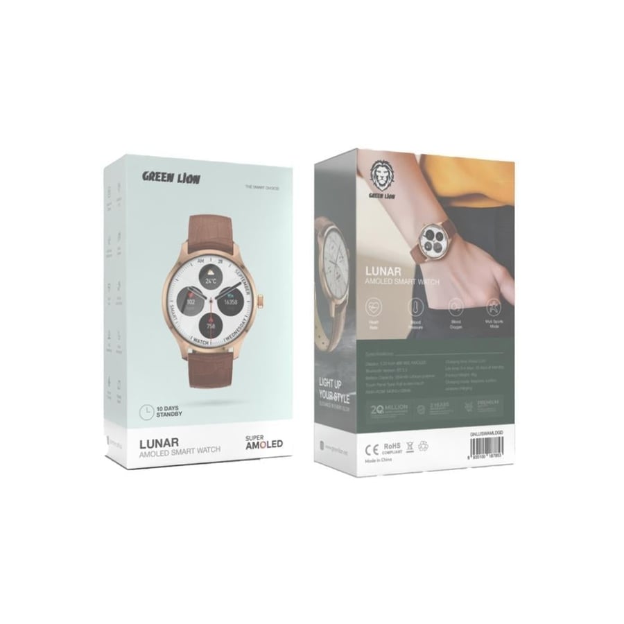 Green Lion Lunar AMOLED smart watch Rose Gold