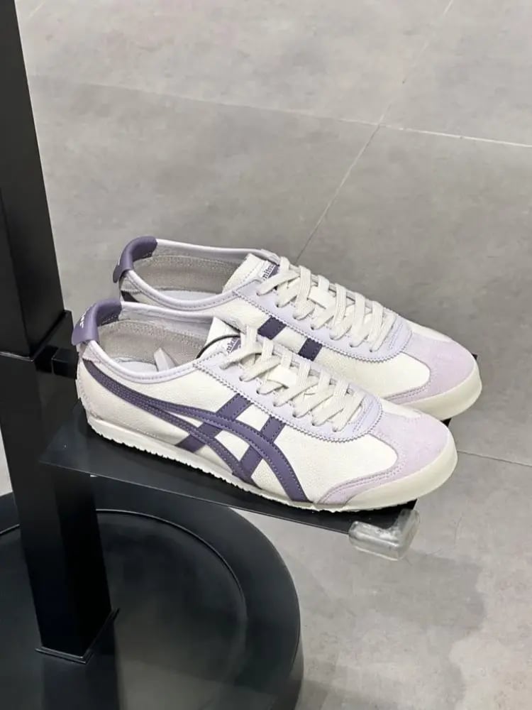 Men Home Onitsuka Tiger shoes Lew- Tops Onitsuka Tiger Mexico 66 ᵀᴹ vintage "cream/violet storm " sneakers