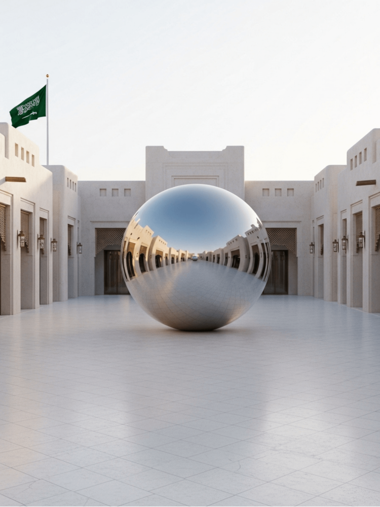 إيجار كورة مرايا لون فضي لامع بطبقتين (PVC 0.4) مم - 40 سم