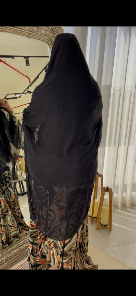 عباايه نسف شيفون مع كرستال فخم