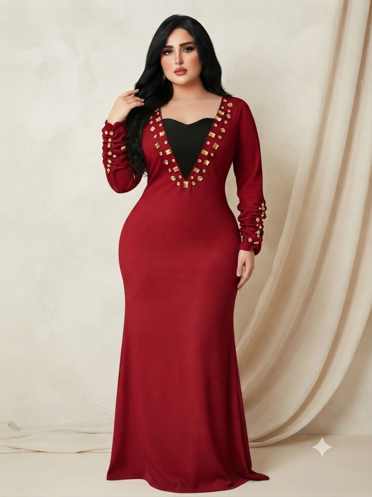 جلابيه كريب ناعم مع احجار فخمه