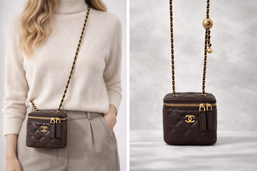 Chanel bag mine with its accessories