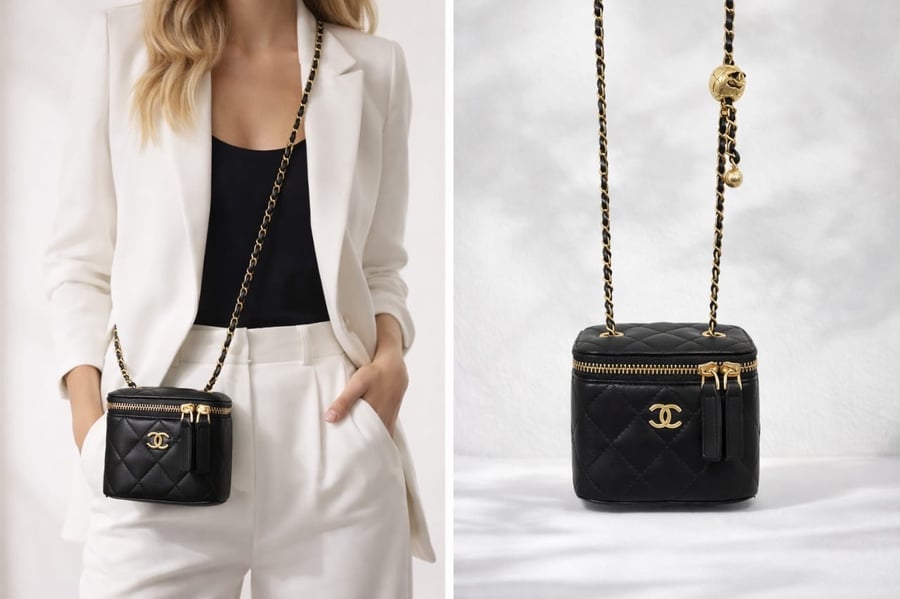 Chanel bag mine with its accessories