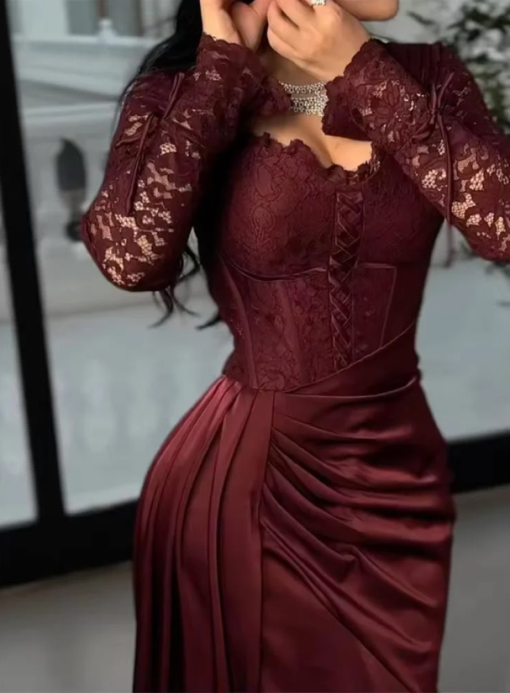 فستان سهرة أنيق ستان دانتيل