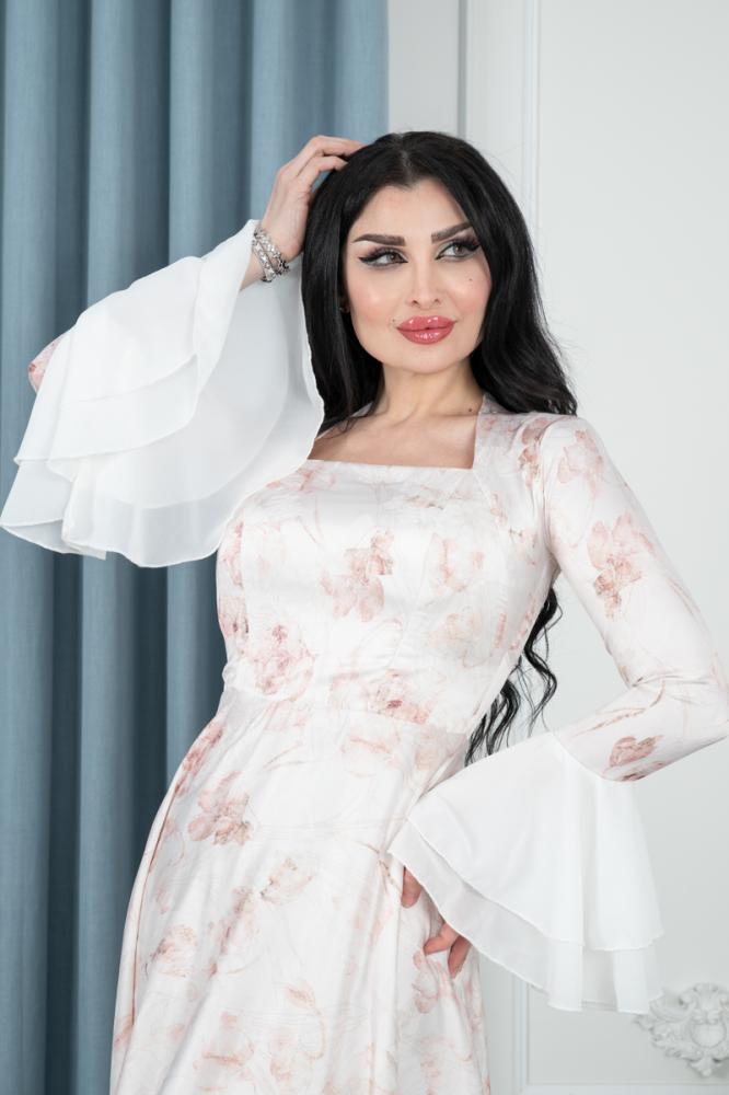 فستان فخم النقوش الراقية بأكمام كيمونو