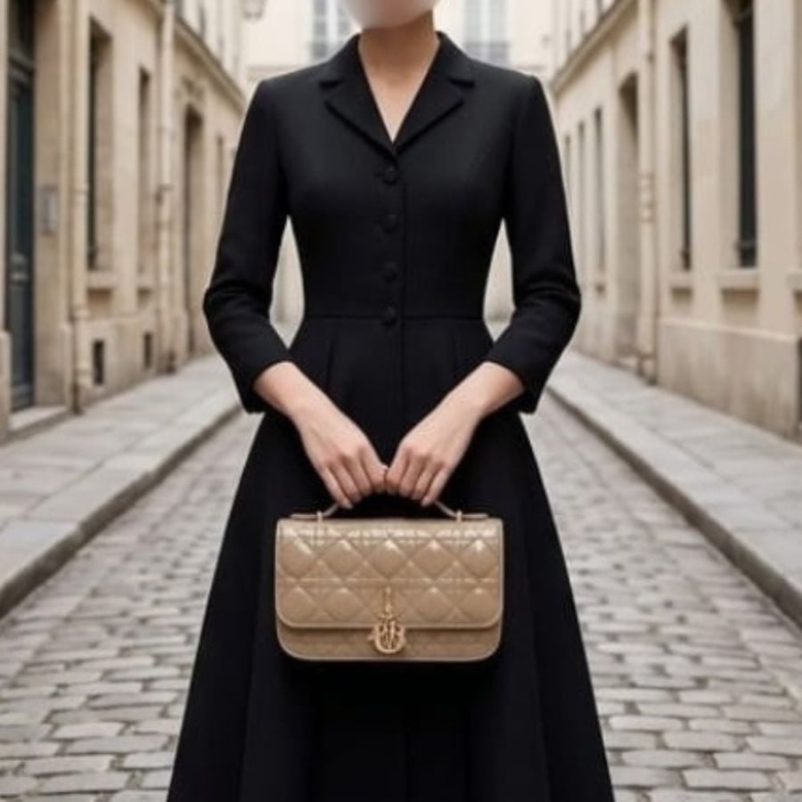 حقيبة يد نسائية فاخرة بتصميم مبطن كلاسيكي