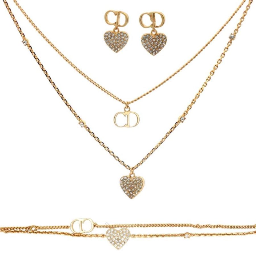 C&D - Dual Chain Logo & Heart Semi Set