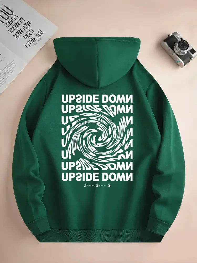 هودي بطباعة UPSIDE DOWN