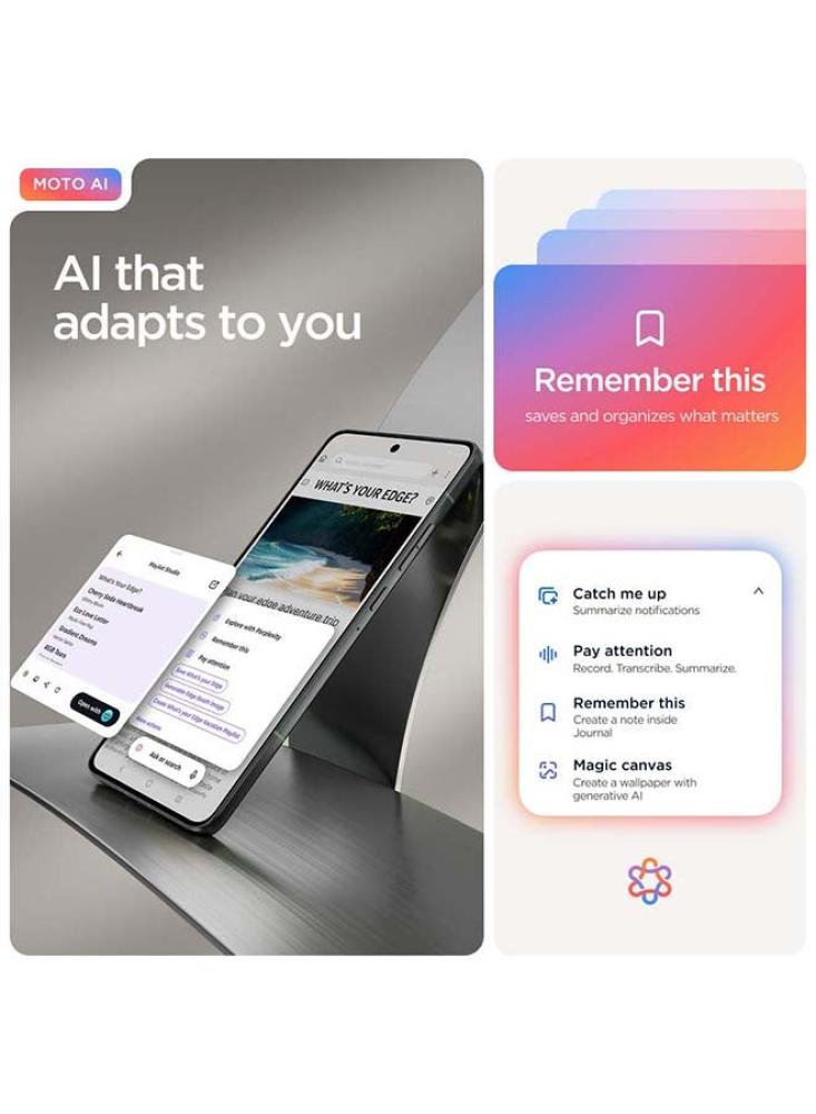 جوال موتورولا Edge 70 رام 12 جيجابايت 512 جيجابايت 5G شريحتين رمادي