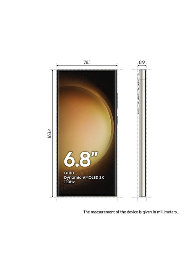 جوال سامسونج Galaxy S23 Ultra رام 12 جيجابايت 512 جيجابايت 5G شريحتين كريمي