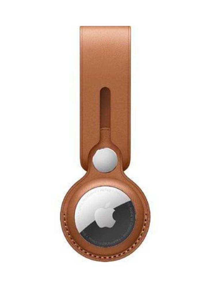 جهاز تتبع أبل AirTag Leather Loop Saddle بني