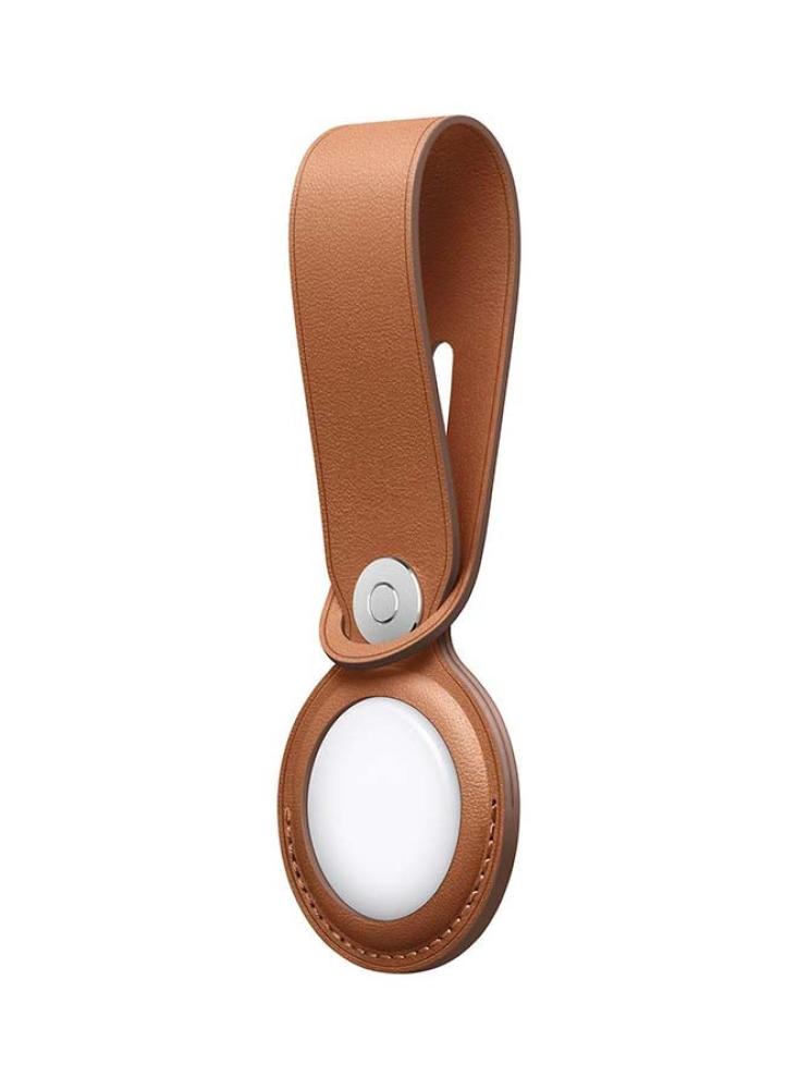 جهاز تتبع أبل AirTag Leather Loop Saddle بني