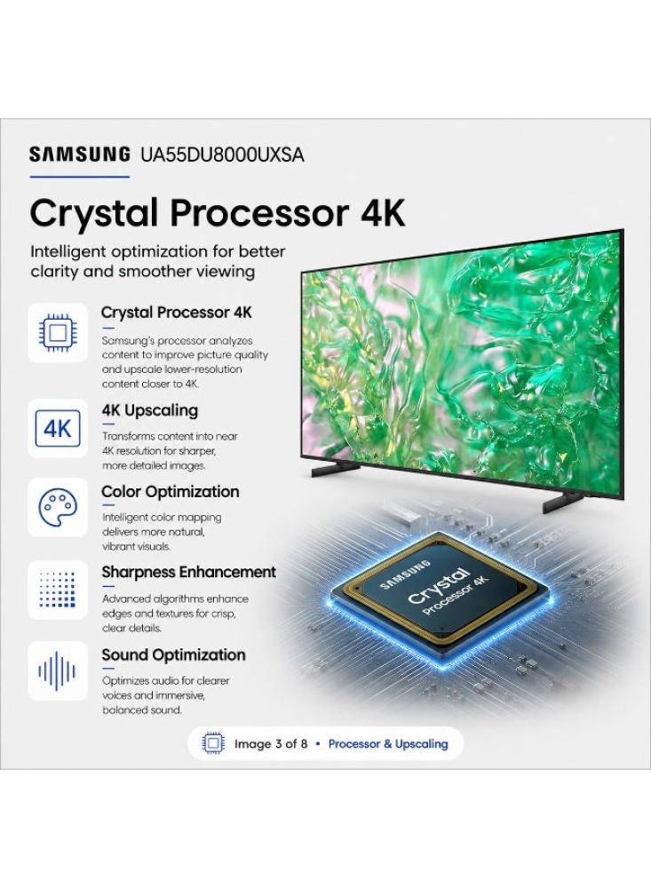 شاشة سامسونج UA55DU8000UXSA 4K UHD 55 بوصة أسود