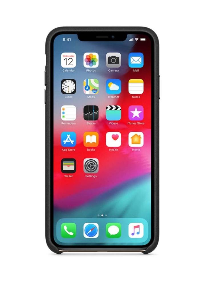 غطاء حماية أبل iPhone XS Max Leather أسود