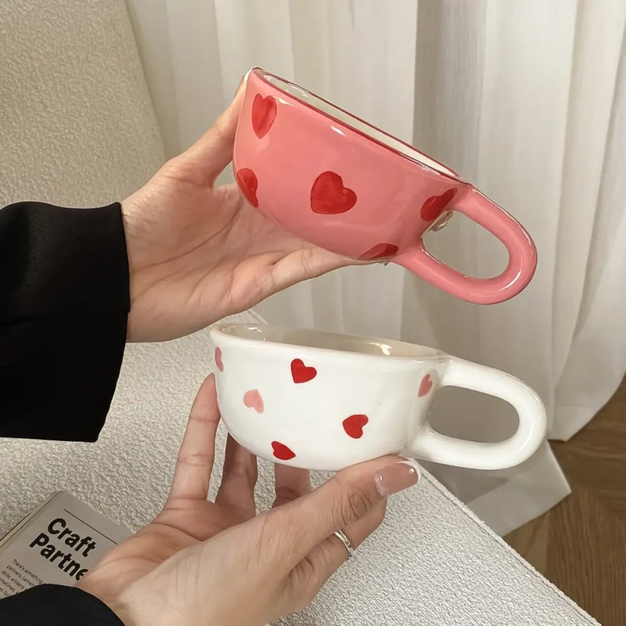 كوب سيراميك حب مزدوج يدوي 1 قطعة