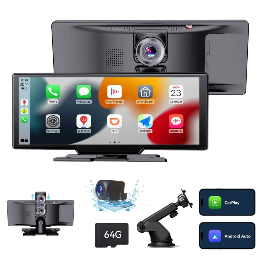 شاشة سيارة محمولة 10.26” مع Apple CarPlay وAndroid Auto