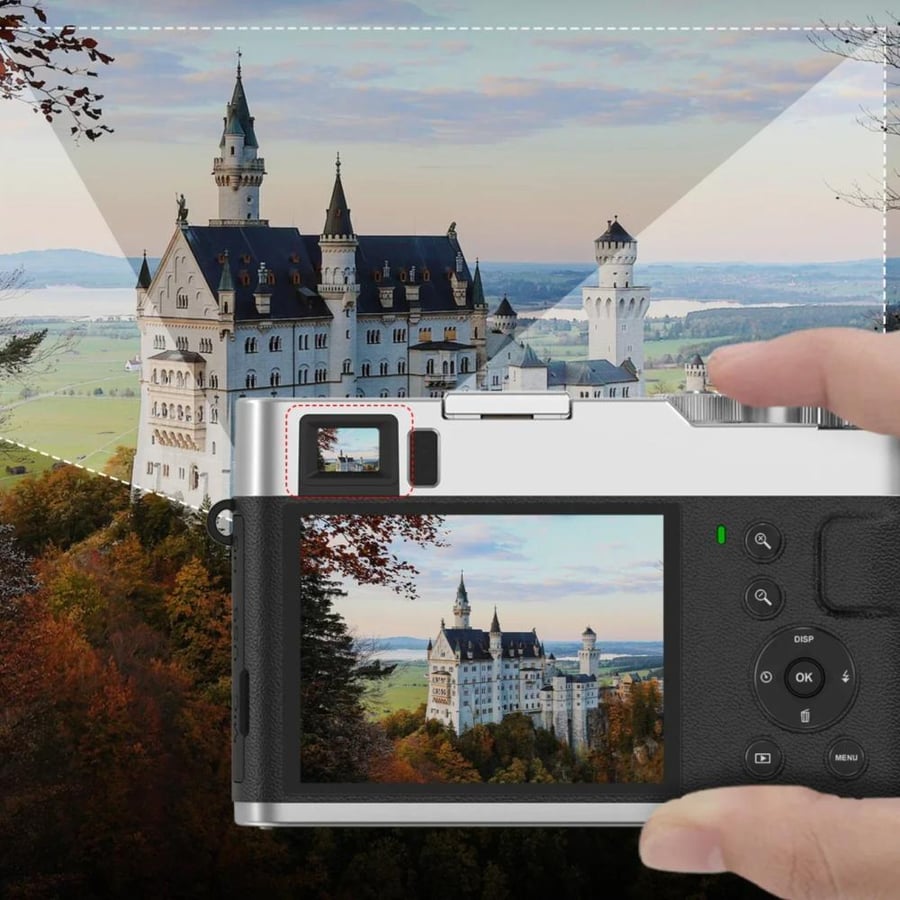كاميرا رقمية ريترو 4K 48MP مع تكبير 16X وضوء LED