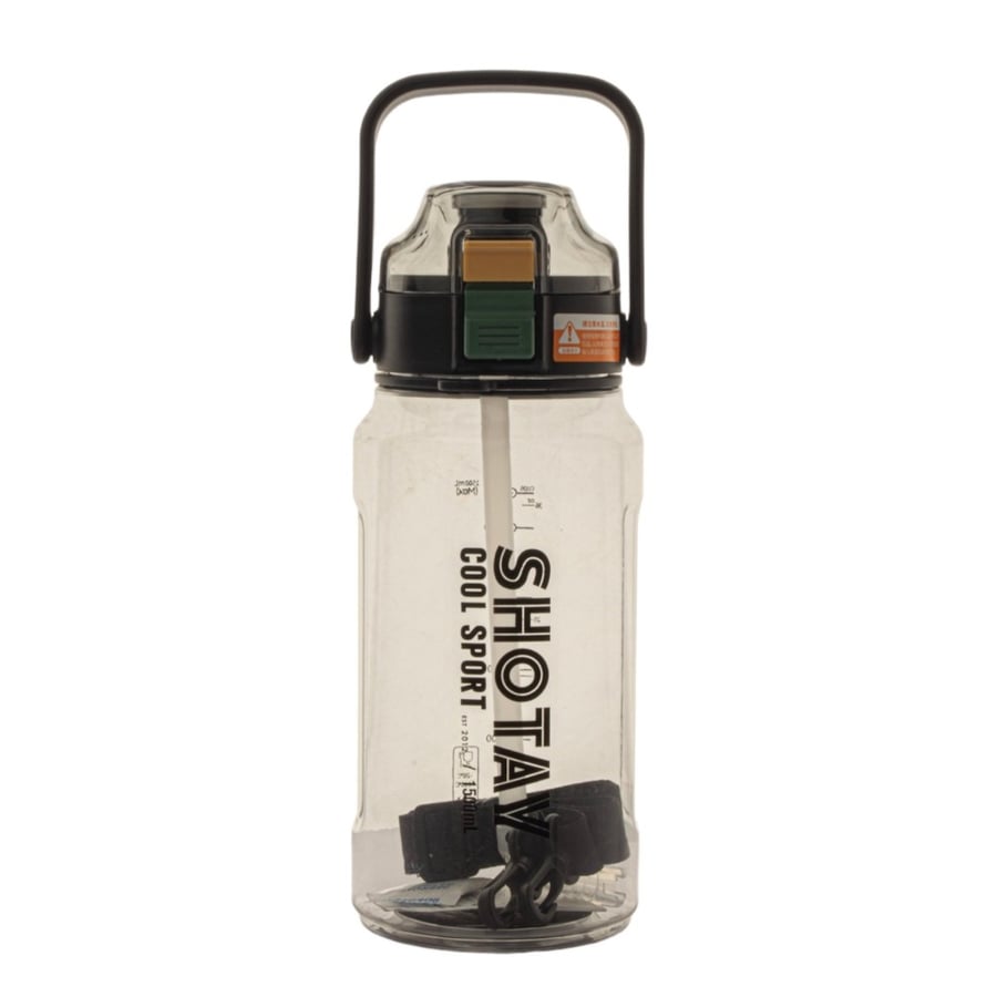 Black plastic water bottle 1500 ml