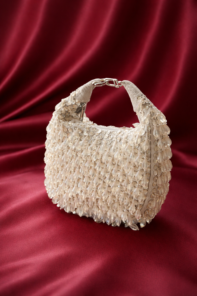 Off white crystal bag