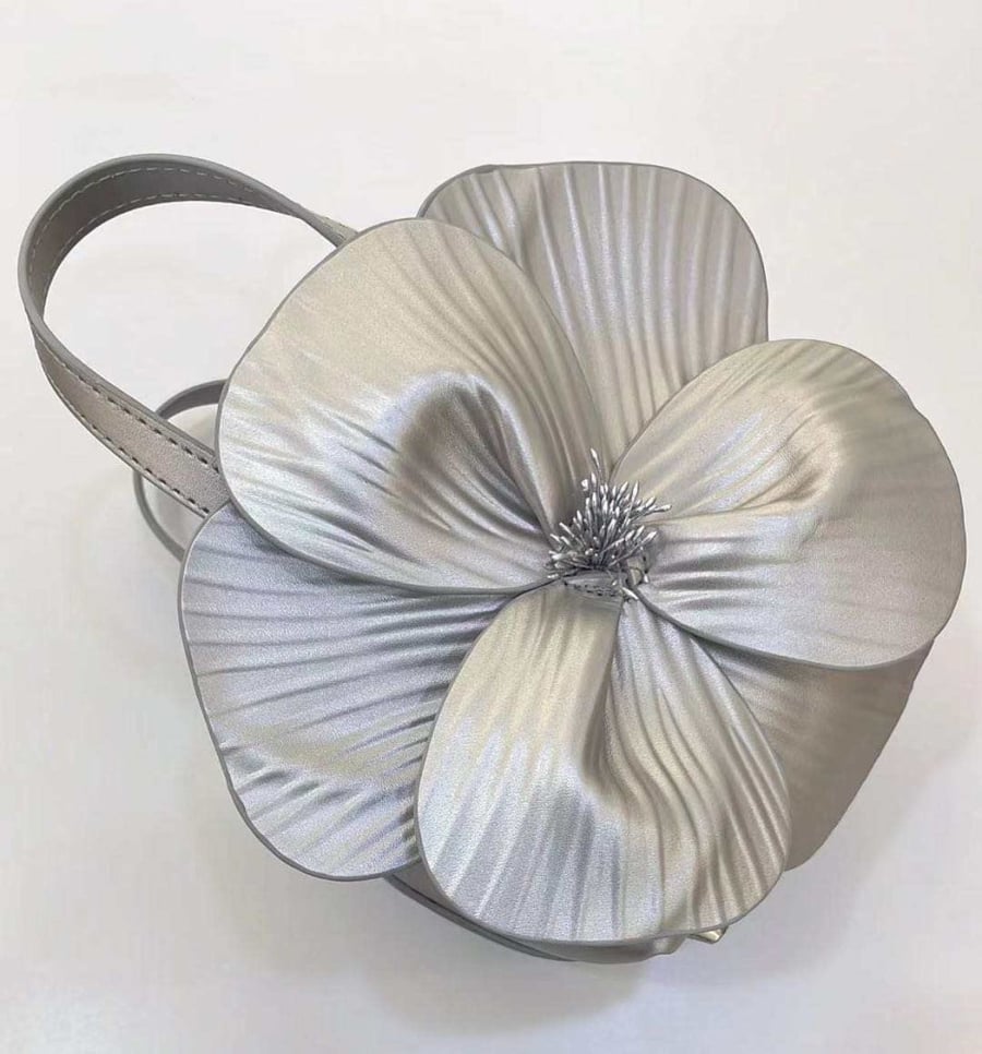 Silver flower bag
