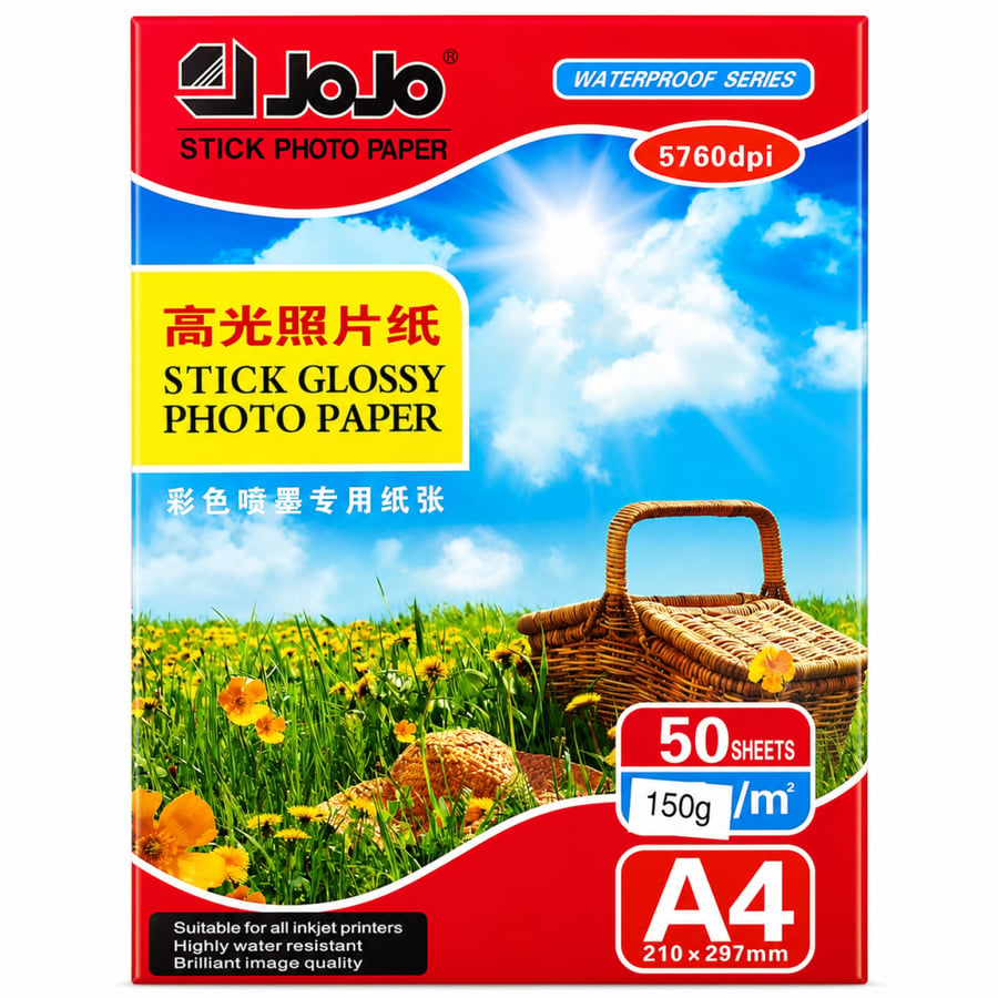 Glossy waterproof photo adhesive paper 150gsm - A4 / 50 sheets