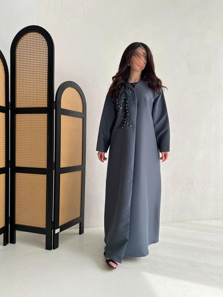 عباية قماش تفتة كوبرا شك جديلة خرز فاخر