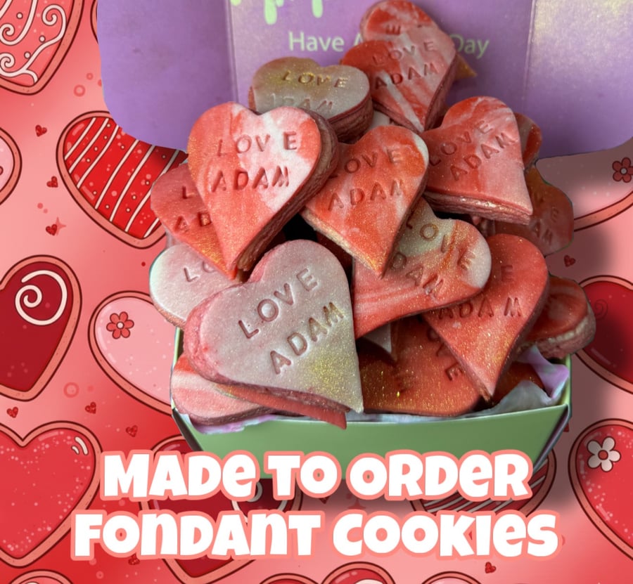 Made to Order -Heart Fondant Cookies