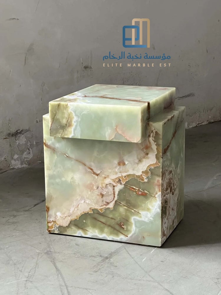 طاوله خدمة وجانبيه رخام طبيعي